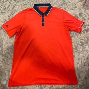 Adidas Golf Polo Hot Pink with Blue Collar